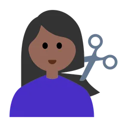 Woman Getting Haircut: Medium-Dark Skin Tone — Toss Face
