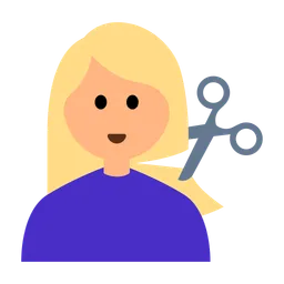 Woman Getting Haircut: Medium-Light Skin Tone — Toss Face
