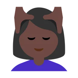 Woman Getting Massage: Dark Skin Tone — Toss Face