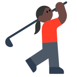 Woman Golfing: Dark Skin Tone — Toss Face