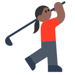 Woman Golfing: Medium-Dark Skin Tone — Toss Face