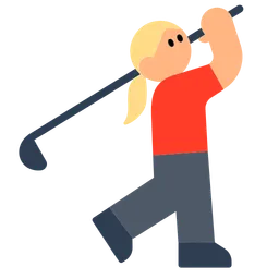 Woman Golfing: Medium-Light Skin Tone — Toss Face
