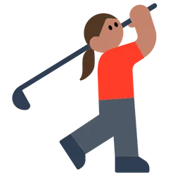 Woman Golfing: Medium Skin Tone — Toss Face