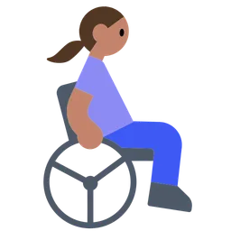Woman in Manual Wheelchair: Medium Skin Tone — Toss Face