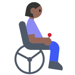 Woman in Motorized Wheelchair: Medium-Dark Skin Tone — Toss Face