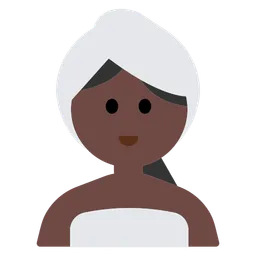 Woman in Steamy Room: Dark Skin Tone — Toss Face