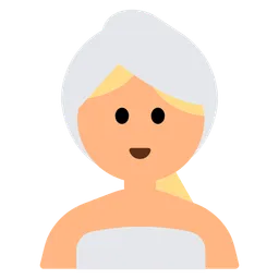 Woman in Steamy Room: Medium-Light Skin Tone — Toss Face