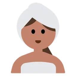 Woman in Steamy Room: Medium Skin Tone — Toss Face
