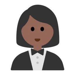 Woman in Tuxedo: Medium-Dark Skin Tone — Toss Face