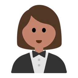 Woman in Tuxedo: Medium Skin Tone — Toss Face