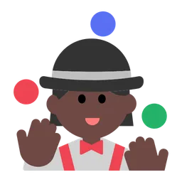 Woman Juggling: Dark Skin Tone — Toss Face