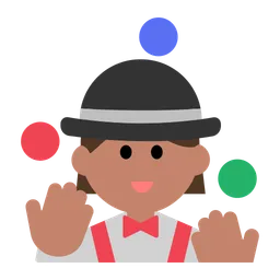 Woman Juggling: Medium Skin Tone — Toss Face