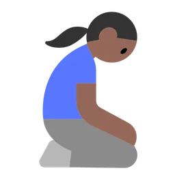Woman Kneeling: Medium-Dark Skin Tone — Toss Face