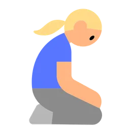Woman Kneeling: Medium-Light Skin Tone — Toss Face