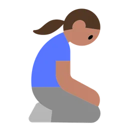 Woman Kneeling: Medium Skin Tone — Toss Face