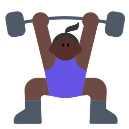 Woman Lifting Weights: Dark Skin Tone — Toss Face