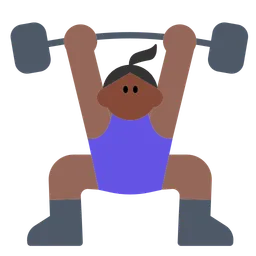 Woman Lifting Weights: Medium-Dark Skin Tone — Toss Face
