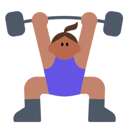 Woman Lifting Weights: Medium Skin Tone — Toss Face