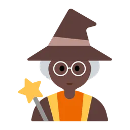 Woman Mage: Dark Skin Tone — Toss Face