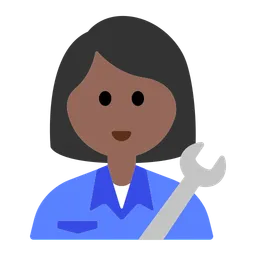 Woman Mechanic: Medium-Dark Skin Tone — Toss Face