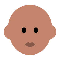 Woman: Medium Skin Tone, Bald — Toss Face