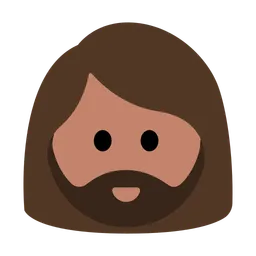 Woman: Medium Skin Tone, Beard — Toss Face
