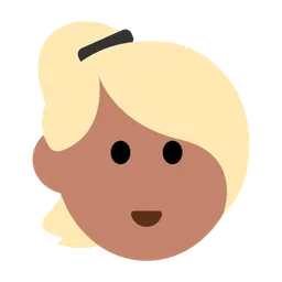Woman: Medium Skin Tone, Blond Hair — Toss Face