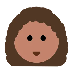 Woman: Medium Skin Tone, Curly Hair — Toss Face