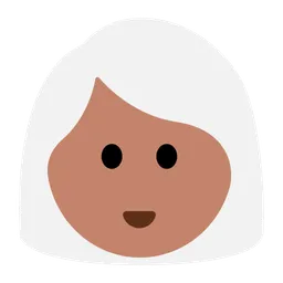 Woman: Medium Skin Tone, White Hair — Toss Face