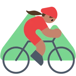 Woman Mountain Biking: Medium Skin Tone — Toss Face