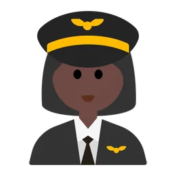 Woman Pilot: Dark Skin Tone — Toss Face