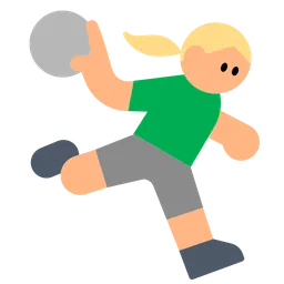Woman Playing Handball: Medium-Light Skin Tone — Toss Face