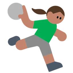 Woman Playing Handball: Medium Skin Tone — Toss Face