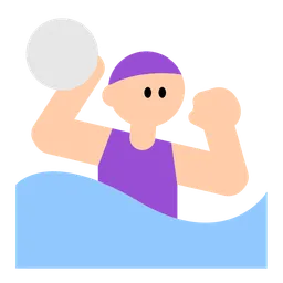Woman Playing Water Polo: Light Skin Tone — Toss Face
