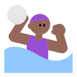 Woman Playing Water Polo: Medium-Dark Skin Tone — Toss Face