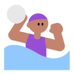 Woman Playing Water Polo: Medium Skin Tone — Toss Face