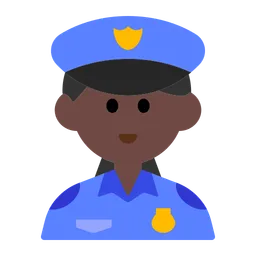 Woman Police Officer: Dark Skin Tone — Toss Face