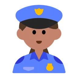 Woman Police Officer: Medium Skin Tone — Toss Face