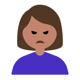 Woman Pouting: Medium Skin Tone — Toss Face