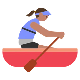 Woman Rowing Boat: Medium Skin Tone — Toss Face