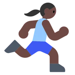 Woman Running: Dark Skin Tone — Toss Face