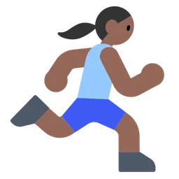 Woman Running: Medium-Dark Skin Tone — Toss Face
