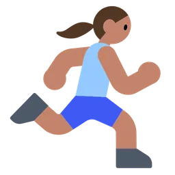 Woman Running: Medium Skin Tone — Toss Face