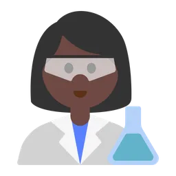 Woman Scientist: Dark Skin Tone — Toss Face