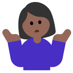 Woman Shrugging: Medium-Dark Skin Tone — Toss Face