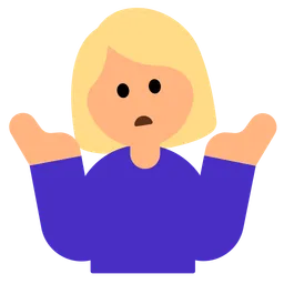 Woman Shrugging: Medium-Light Skin Tone — Toss Face