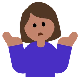 Woman Shrugging: Medium Skin Tone — Toss Face