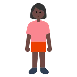 Woman Standing: Dark Skin Tone — Toss Face