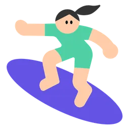 Woman Surfing: Light Skin Tone — Toss Face