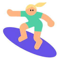 Woman Surfing: Medium-Light Skin Tone — Toss Face